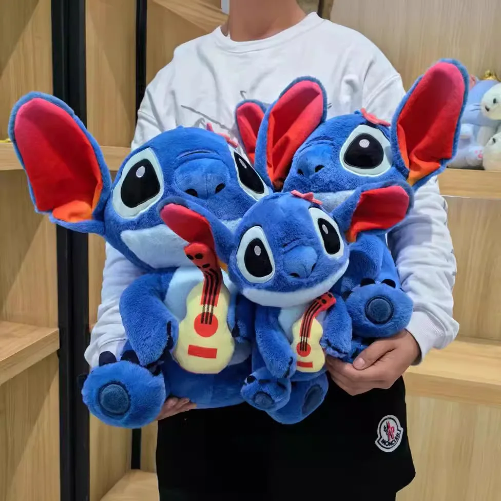 

30/40/50cm Hot Disney Stitch Holding The Guitar Exquisite Soft Workmanship Doll Decoration Great Birthday Presents for Children