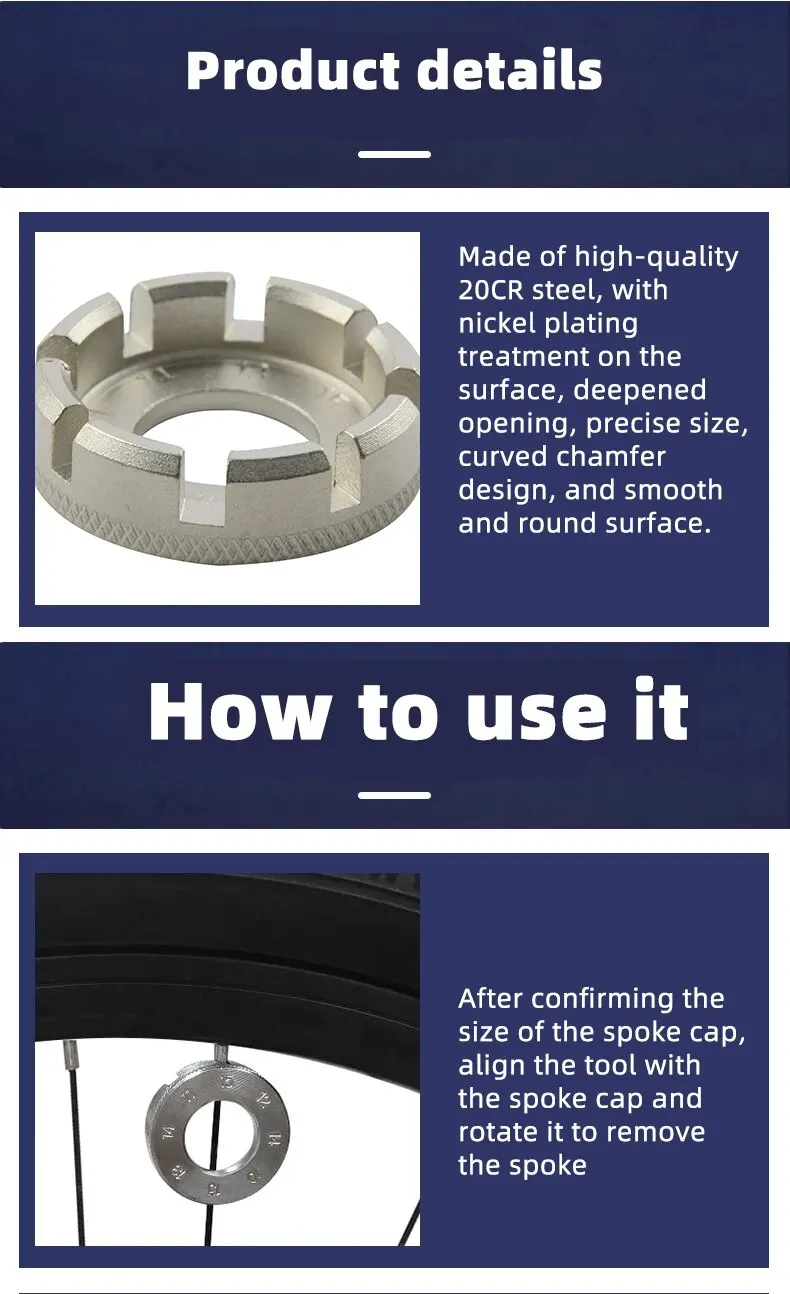 Description Picture 2 of itemBicycle Repair Tool Bicycle Spoke Disassembly Wrench Repair Equipment Spoke Repair Tool Combination