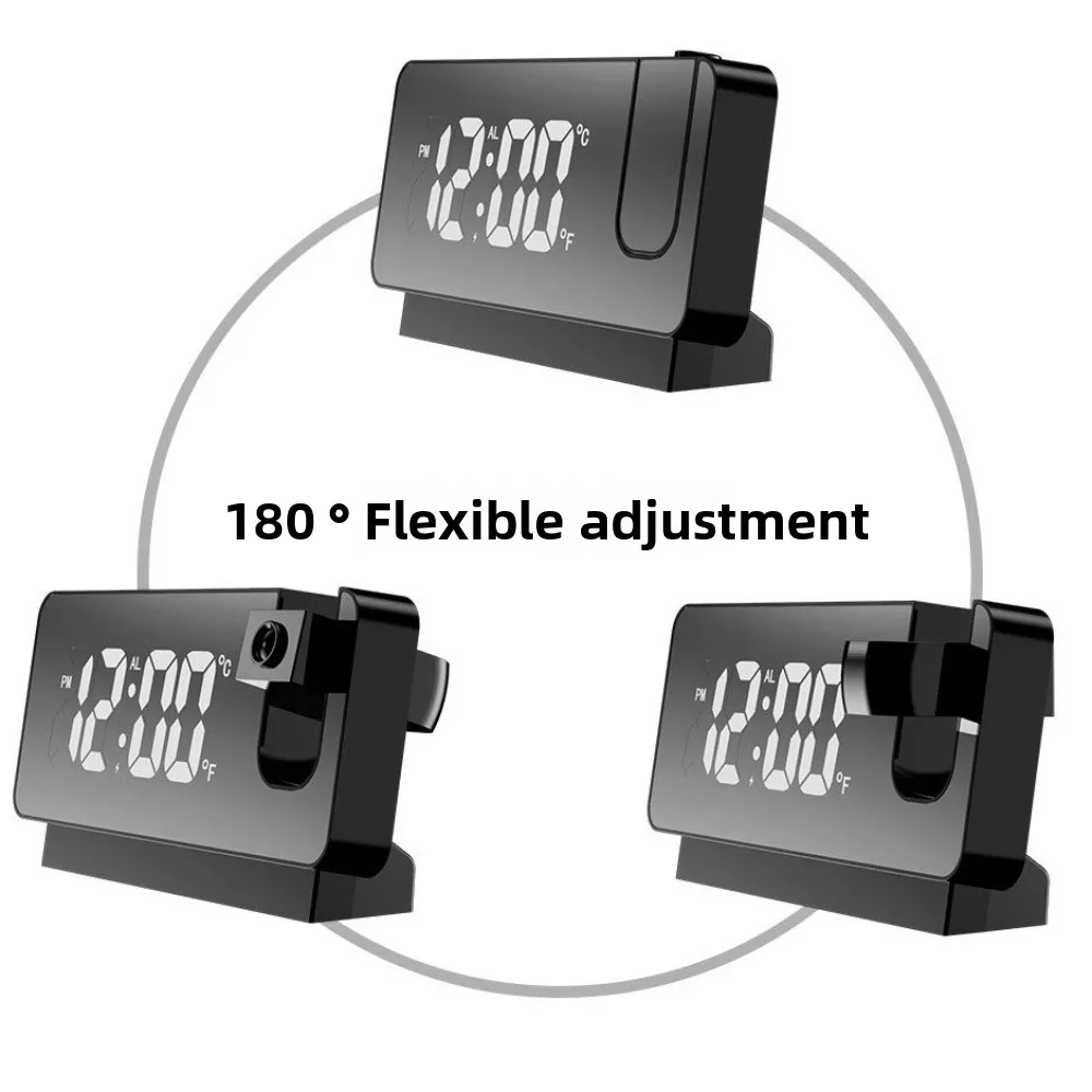 Description Picture 3 of itemLED Display Mirror Projection Clock Adjustable Brightness Digital LED Display Clock Projection Feature Plastic Shell