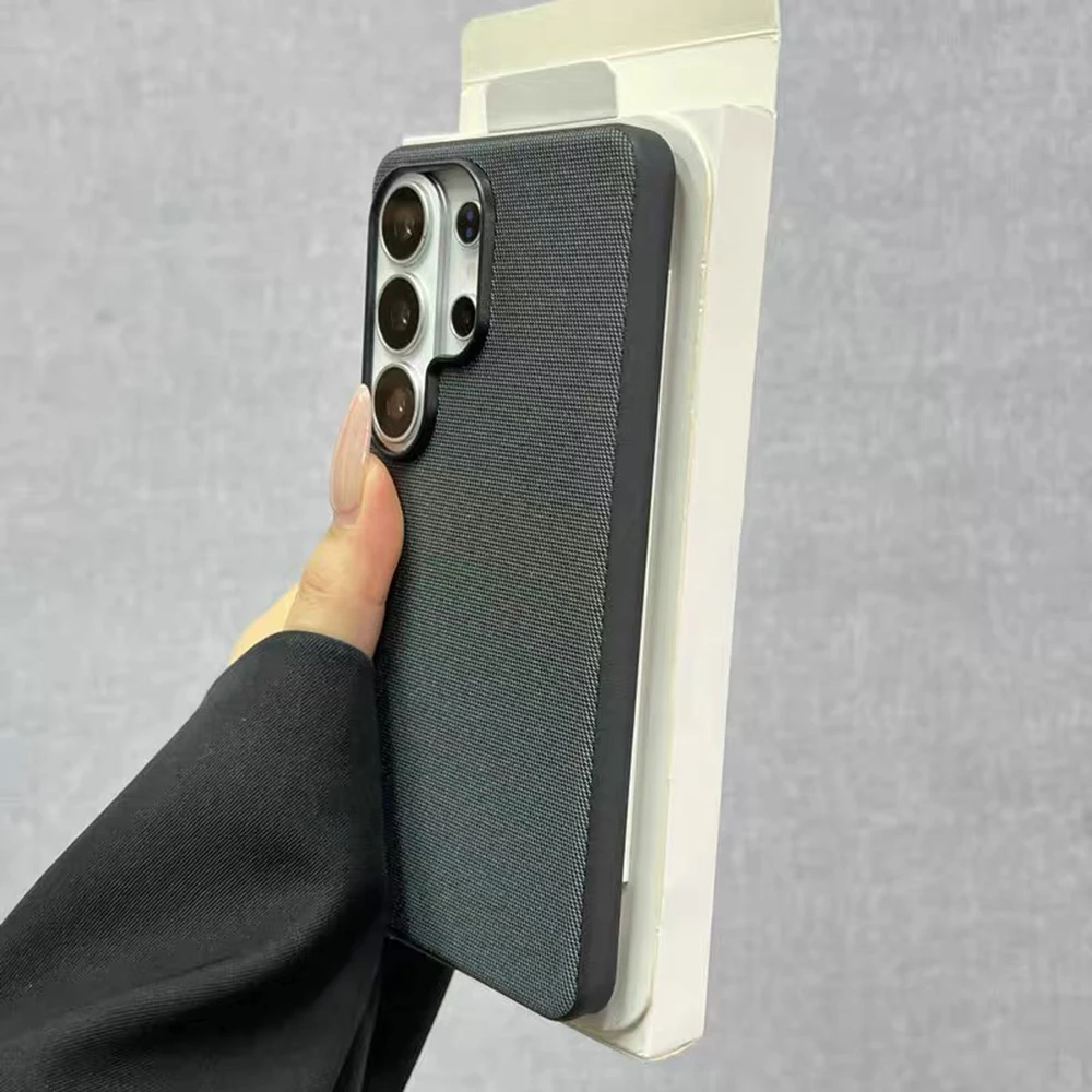 Premium Woven Fabric Magnetic Case with Matte Anti-Slip Bumper Cover
