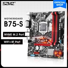 SZMZ B75 Gaming PC Motherboard Support Intel Core i5 i7 i9 Xeon E3 V1 V2 LGA1155 CPU 4*DDR3 USB3.0 SATA3.0 NVME M.2 Placa Mae
