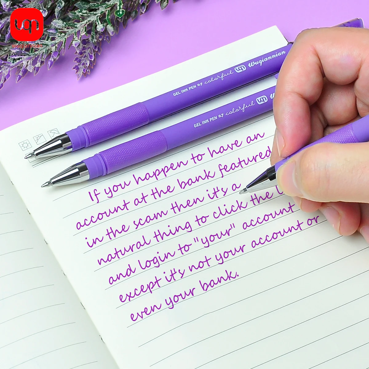 Matte Purple Gel Pen, 0.7mm Thick Nib, Smooth Writing 1/5/7pcs Purple Ink Suitable For School And Office Stationery 4