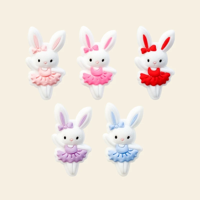

Lovely Rabbit Beads Teether Toy Silicone Bead Soother Chain DIY Kit Accessories