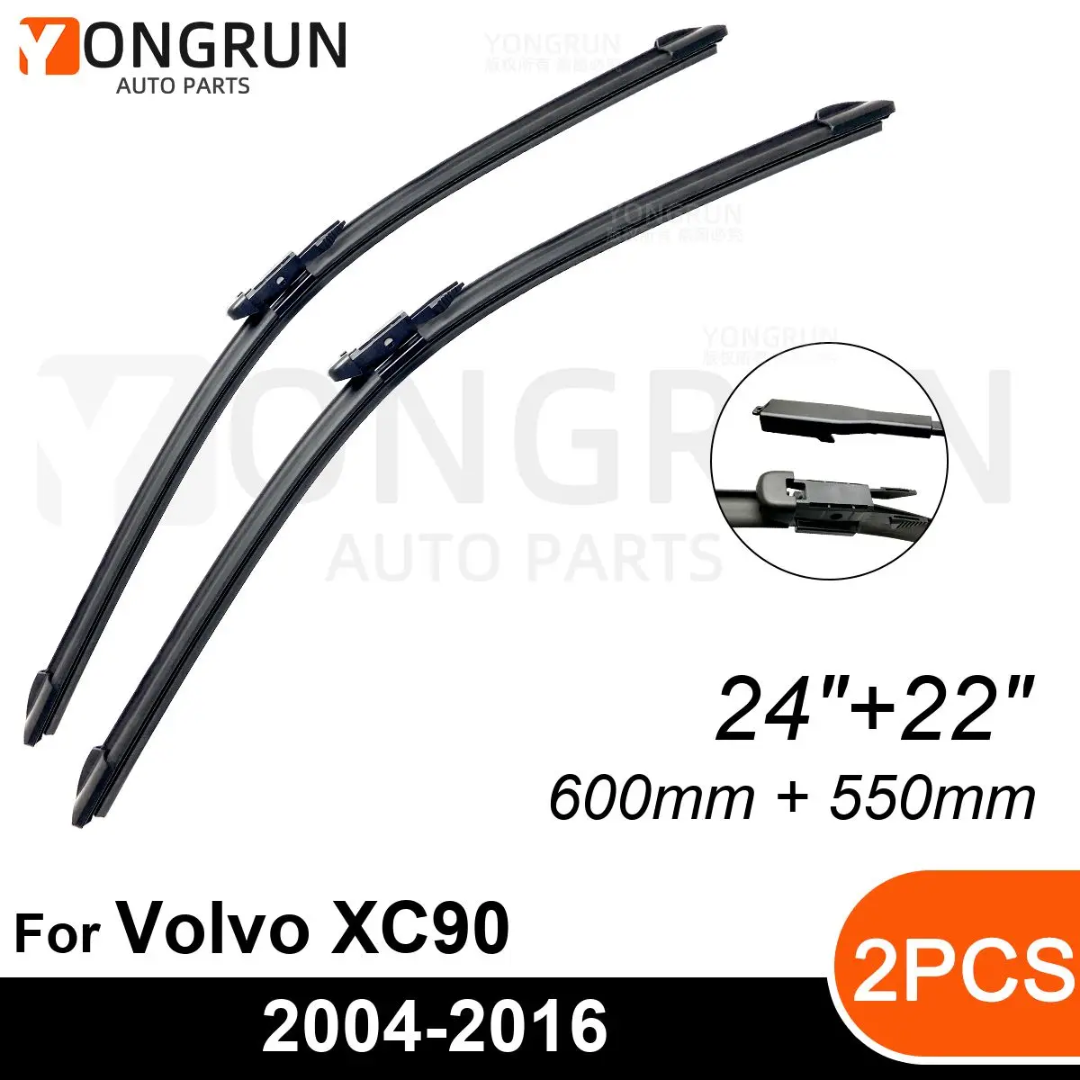 FrontWipersForVolvoXC9020042016WiperBladeRubber2422Car