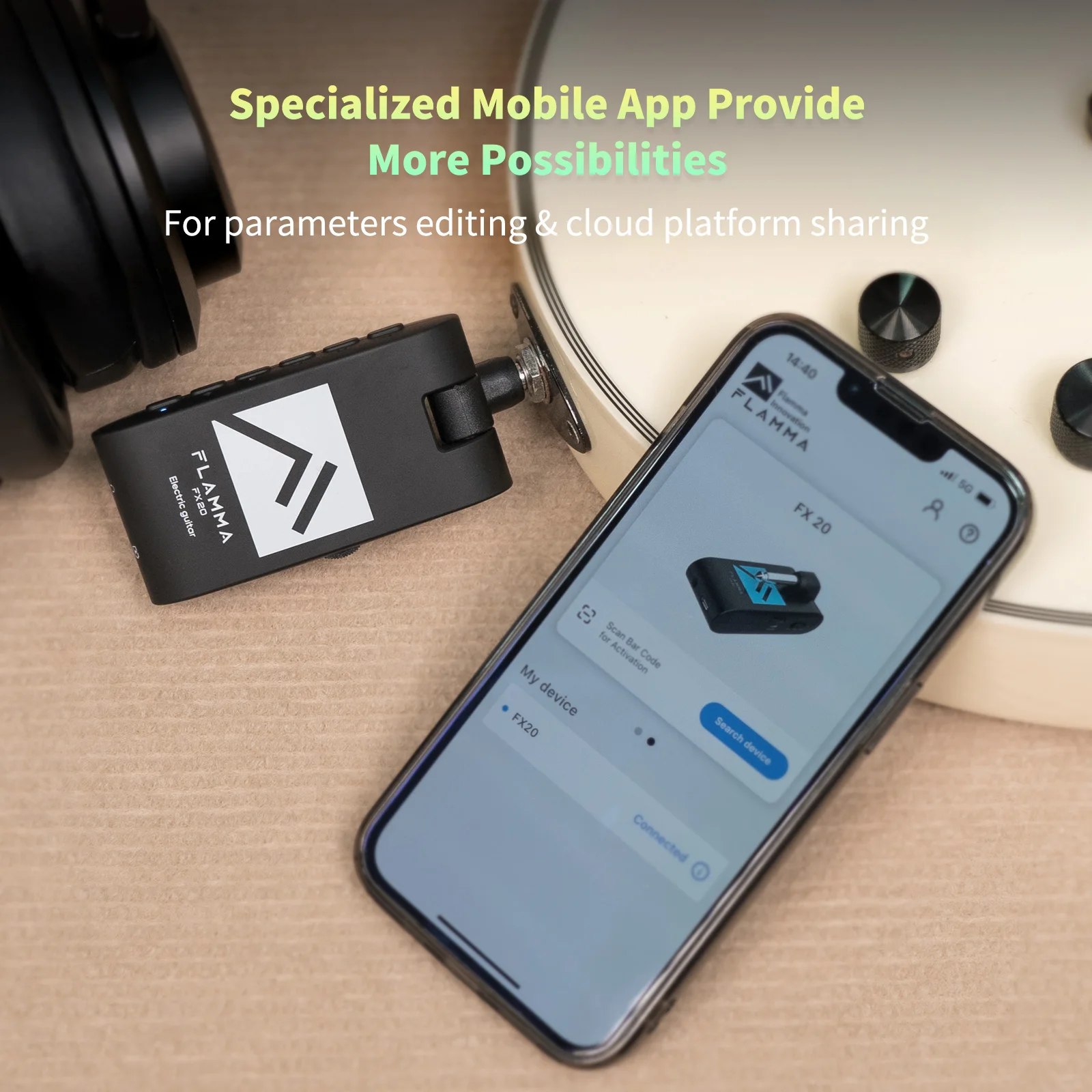 ドラム付きギター用ヘッドフォン,40個,52アンペアモード,5遅延