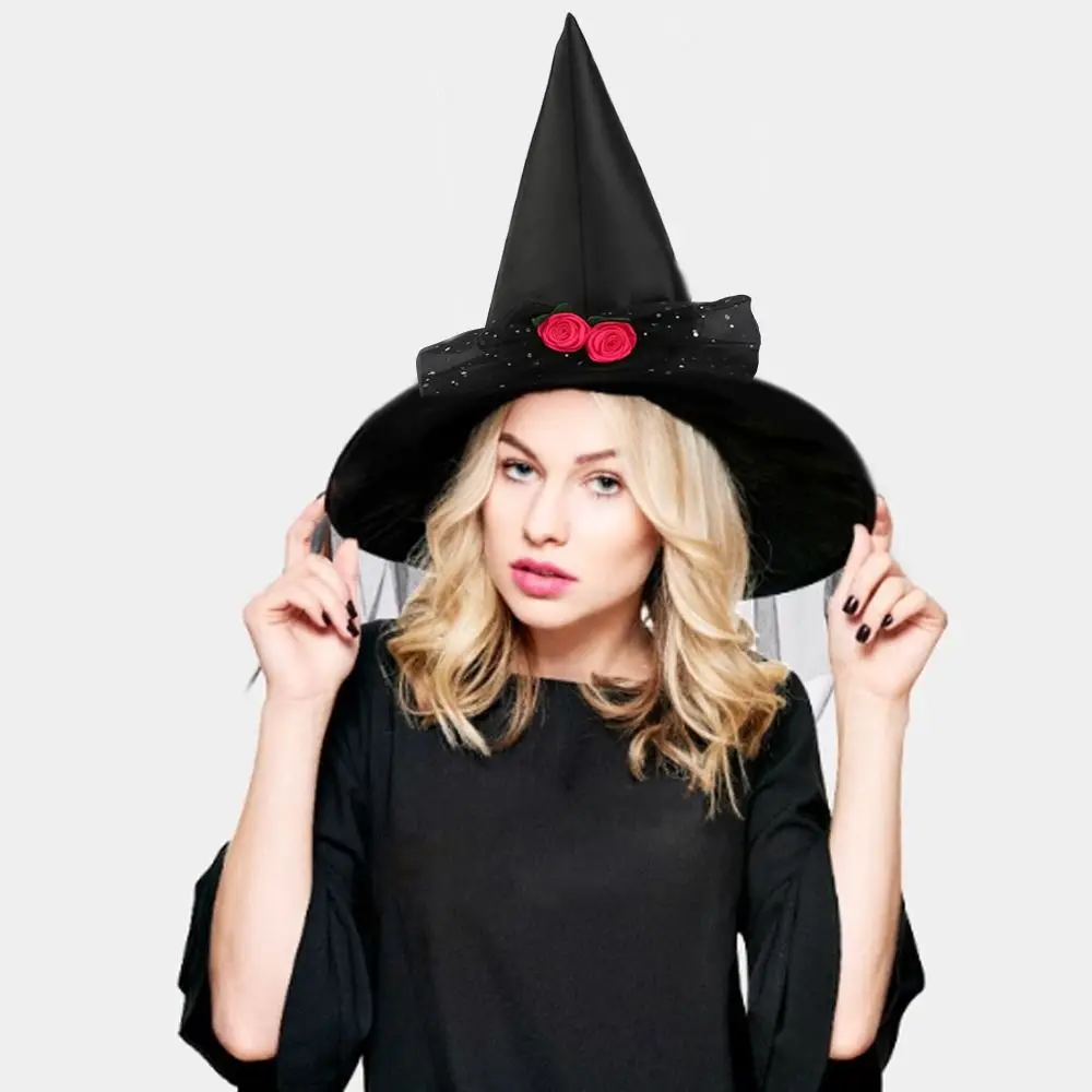 Description Picture 4 of itemHalloween Sorcerer Hat Cosplay Props Witch Magic Academy Cap Witch Hat for Party Masquerade Hat Festival Decoration Accessories
