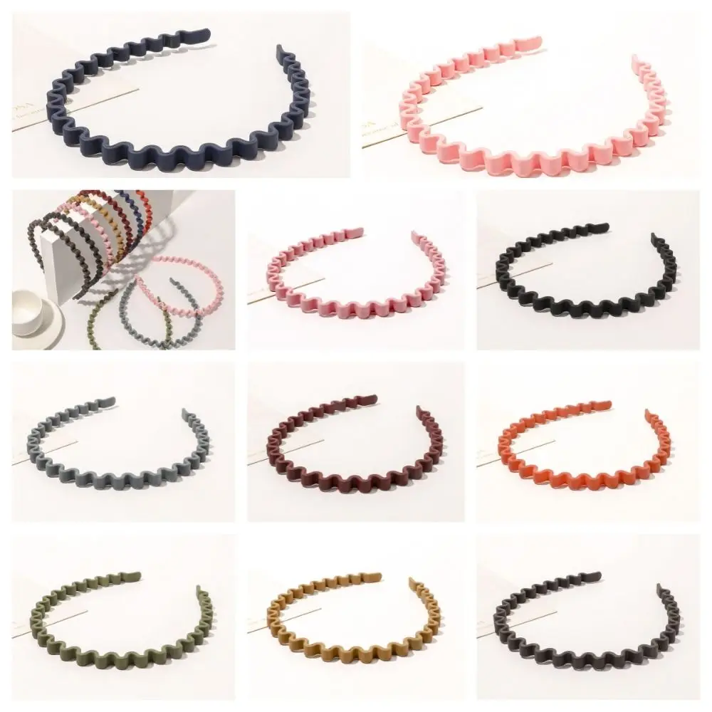 

Solid Color Teeth Matte Hair Hoop Headdress Hair Accessories Non-slip Hairband Korean Style Headband Teeth Wave Hair Hoop