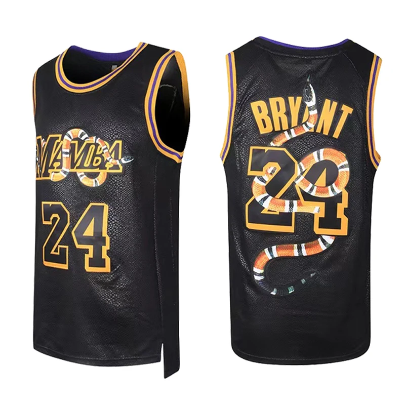 Black Mamba Basketball Jersey 8# Front 24# Back Bryant Usa Size All  Stitched - AliExpress