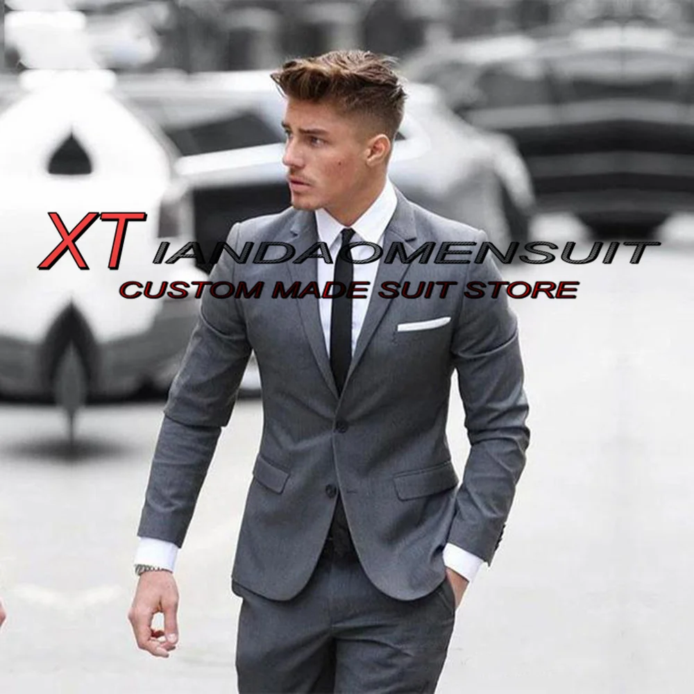 

Men's Business Suit 2 Piece Wedding Groomsman Tuxedo Formal Blazer Pants Suit Party Jacket Slim Fit Outfit