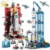 HUIQIBAO Space Aviation Manned Rocket Building Blocks With Astronaut Figure City Aerospace Model Bricks Children Toys for Kids 1