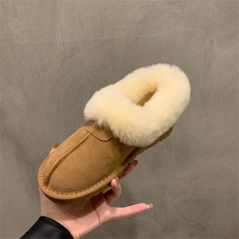 Tanie 2023 nowe niskie zamszowe buty na śnieg futro sklep