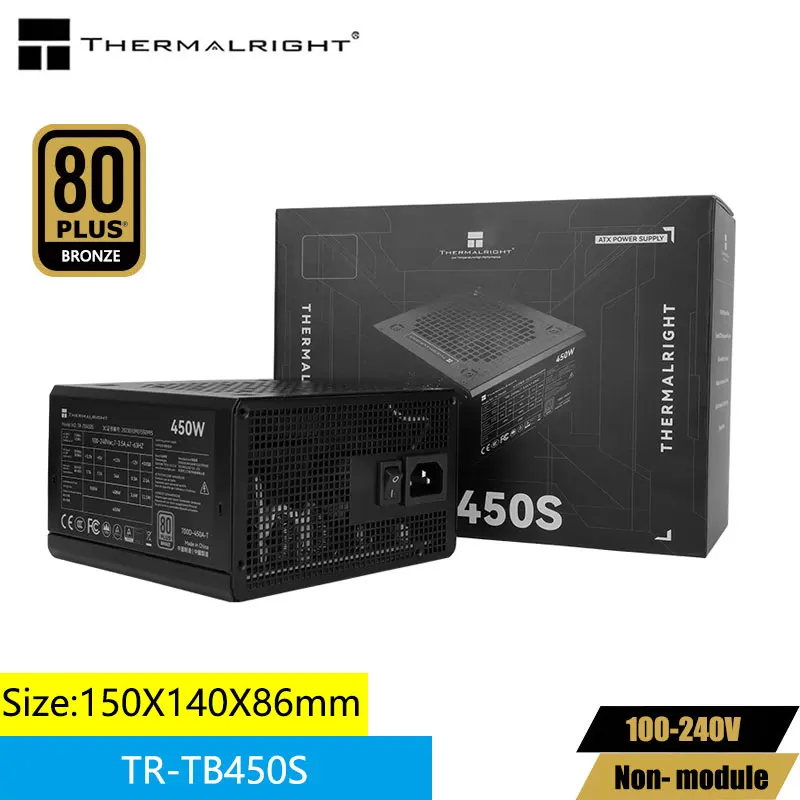 

Thermalright TR-TB450S 450W ATX 80 PLUS bronze card chassis power support 100-240V voltage desktop chassis power supply