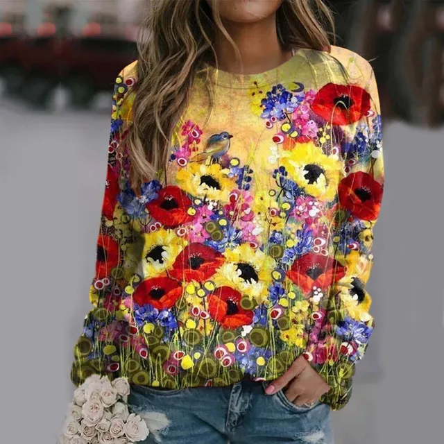 Floral Oil Painting Sweatshirt Sunflower Hoodie