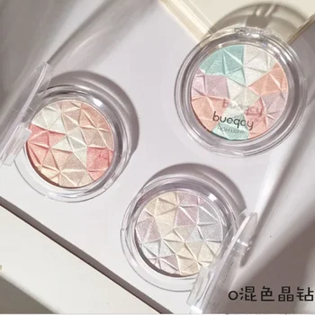 하이라이터 파우더 매트 진주 빛 얼굴 윤곽 팔레트, 여성 화장품, 귀여운 메이크업 팔레트, 입체 얼굴 자연