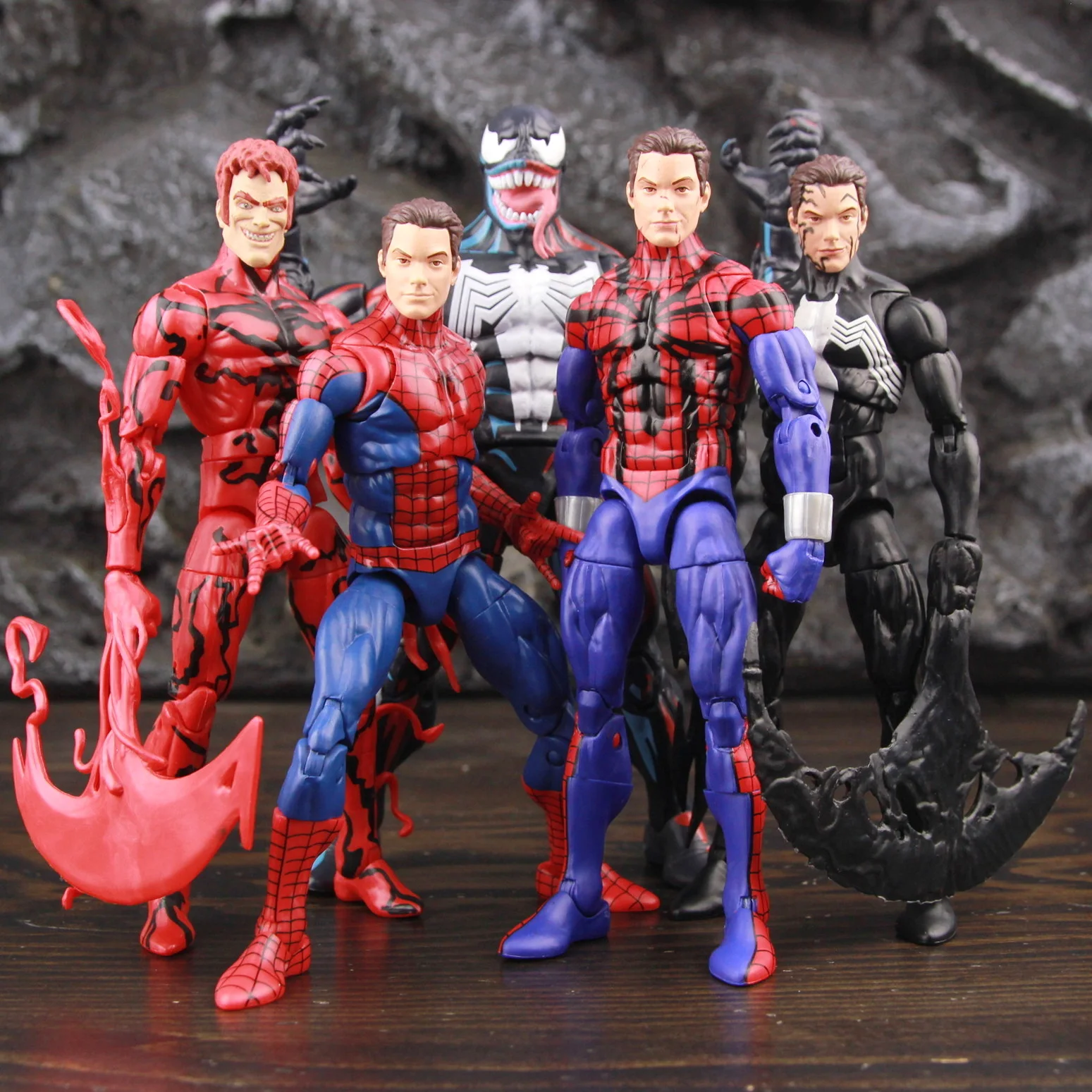 

Коллекция аниме «Человек-паук», Питер, Веном, бойня, черный симбиот бен Райли, фигурки героев комиксов, строительные модели, украшения, подарок