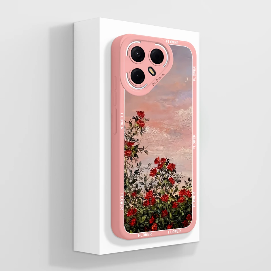 Artistic Oil Painting Style Soft Silicone Anti-Drop Phone Case Cover