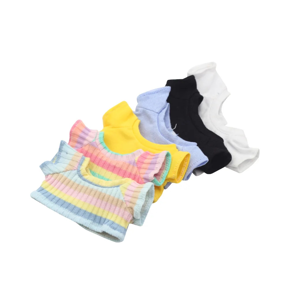 Kpop Idol Inspired Plush Doll Outfit - T-Shirt and Denim Shorts Set