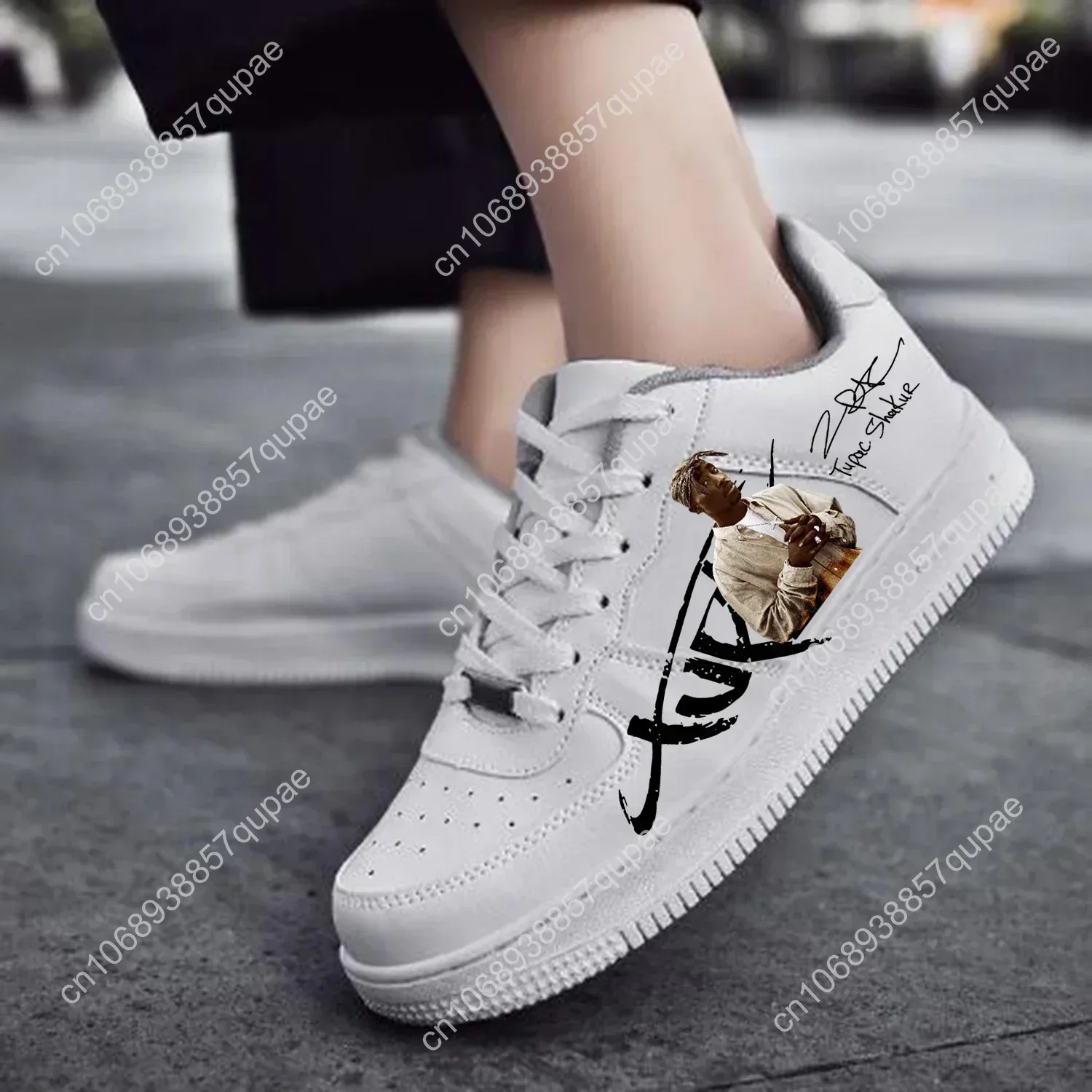Rap 2Pac Tupac Shoes Air Basketball All Eyez on Me Mens Womens Running Sports Flats Force Sneakers Lace Up Mesh Custom Shoe