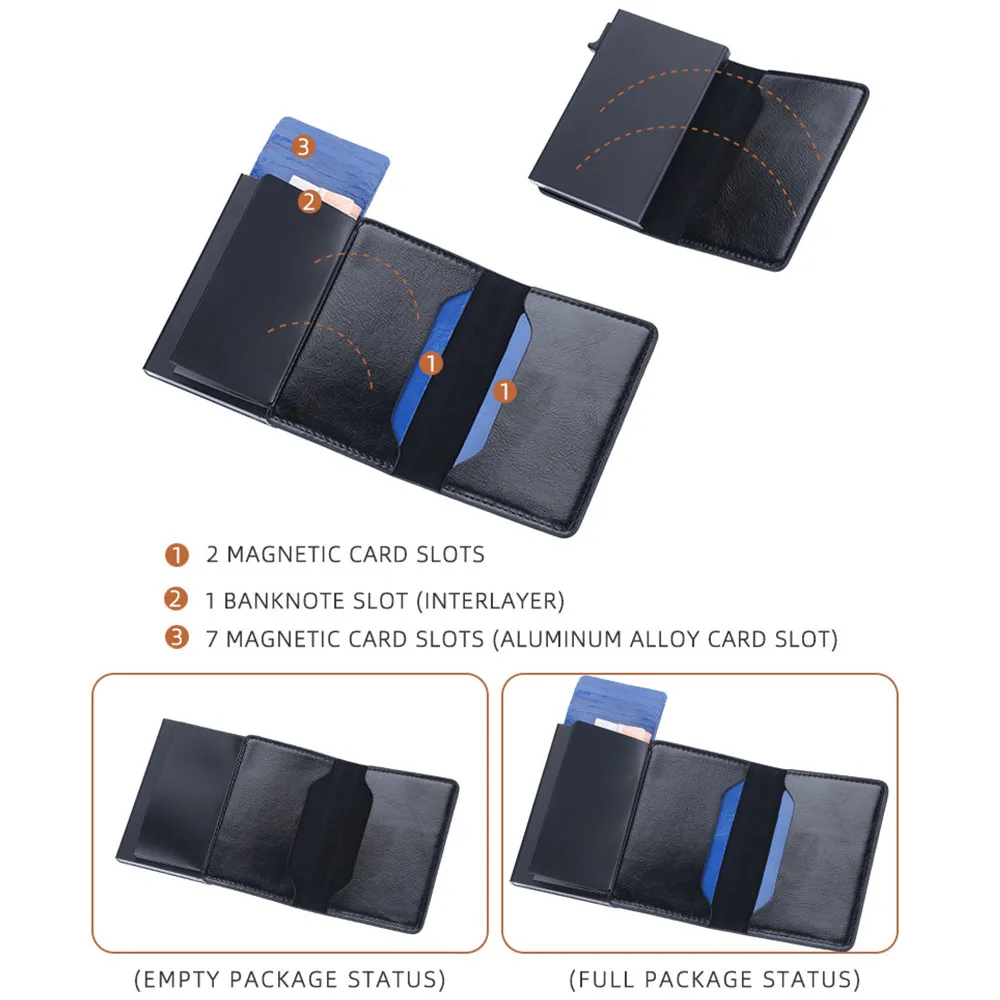 ID Credit Card Holder Case Wallet RFID Blocking Aluminum Slim Mini Small Money Bag Purse
