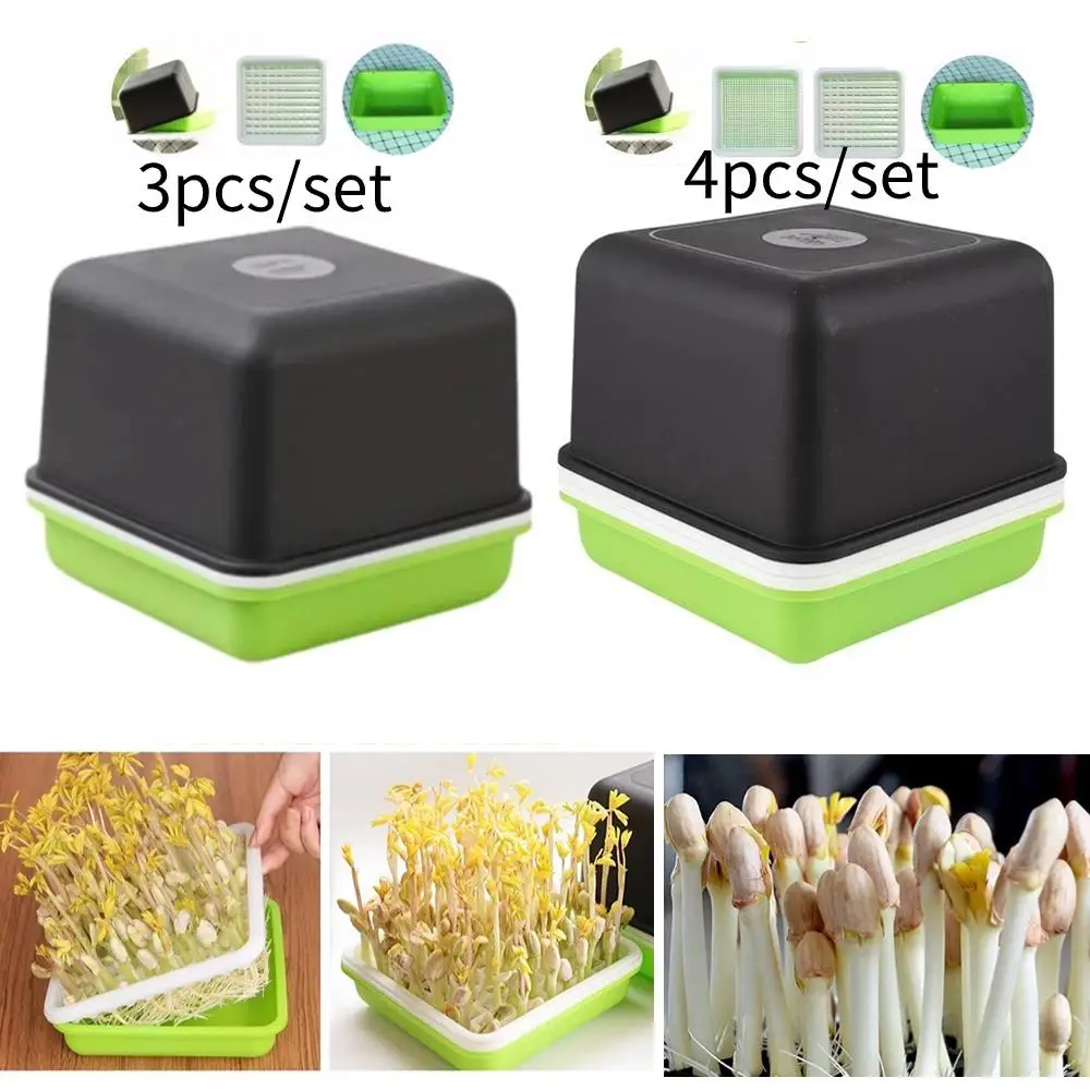Microgreens Sprouter Tray Peanut Bean Sprouting Tray For Sprout Horticultural Hydroponic Systems Tray Garden Nursery Potted
