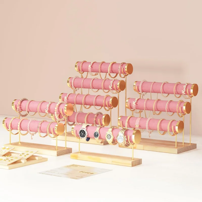 Elegant Detachable Bracelet Holder with Wooden Tray