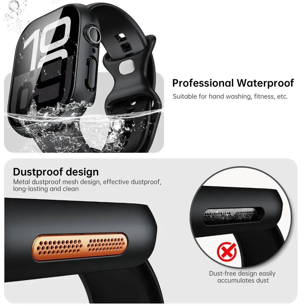 Durable Waterproof Case with Glass Screen Protector