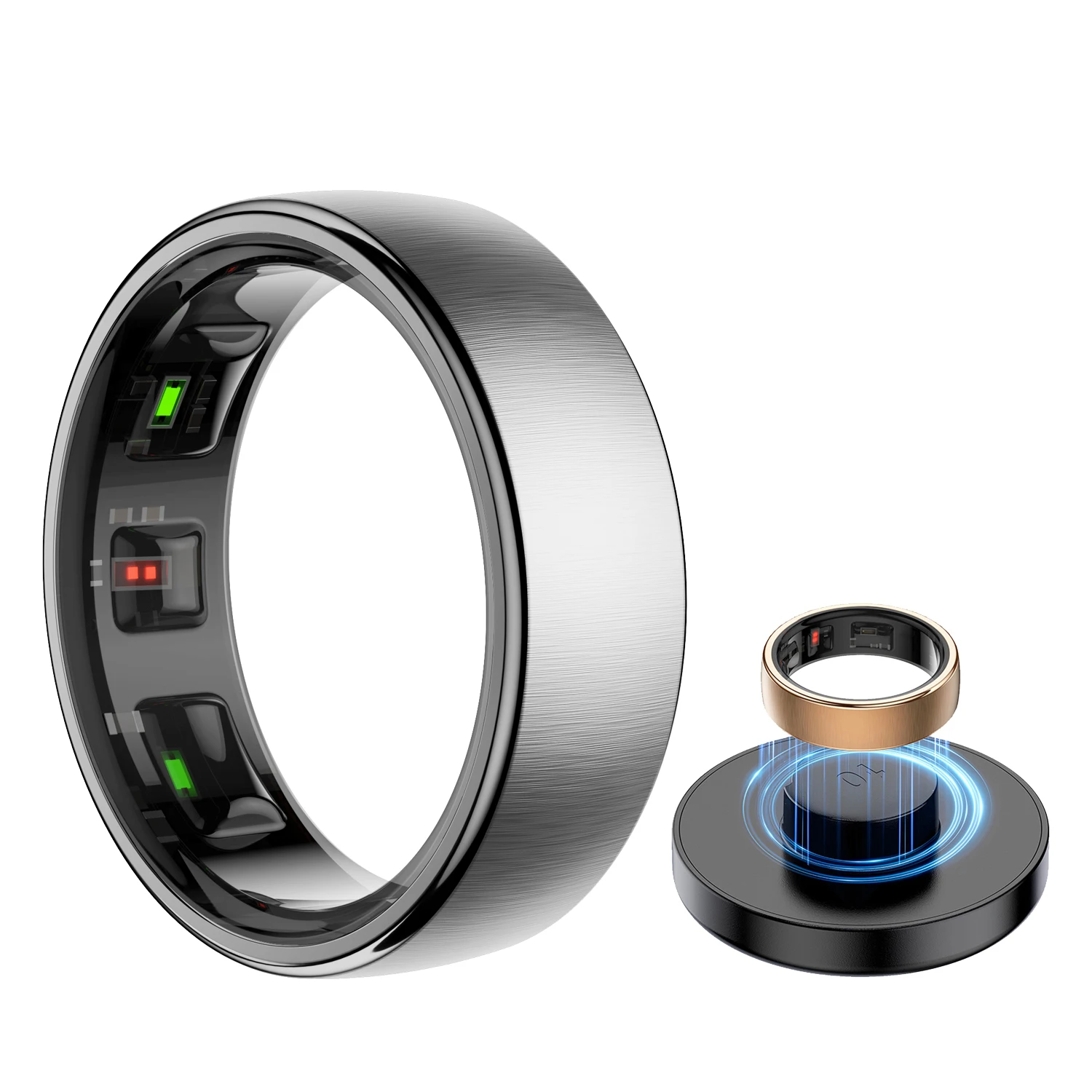 Uhoofit R10 Smart Ring with Charging Dock Men Women Health Sleep Heart Rate Monitoring IP68 & 5ATM Waterproof Multi-sport Mode 1