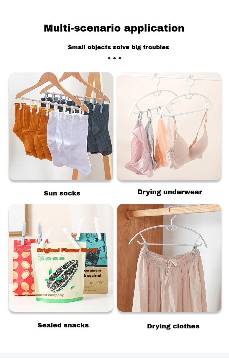 Description Picture 6 of itemPlastic Clips For Clothes Drying, Household Clothes Drying, Socks Windproof Small Fixed Hangers