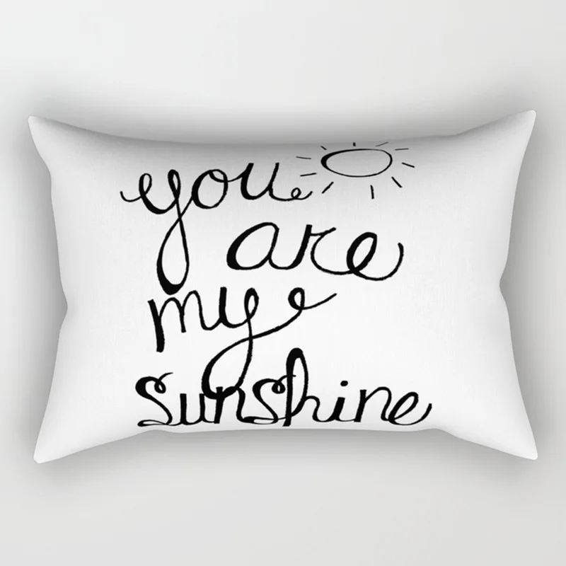 Love Letter Make It Happen You Are My Sunshine   Pillow Covers High Quality Short Plush Velvet Rectangle Pillow Cases Room Decor 6