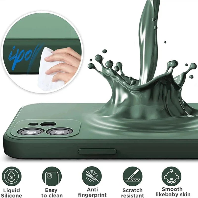 Luxury Liquid Silicone Shockproof Phone Case - Soft Protective Cover