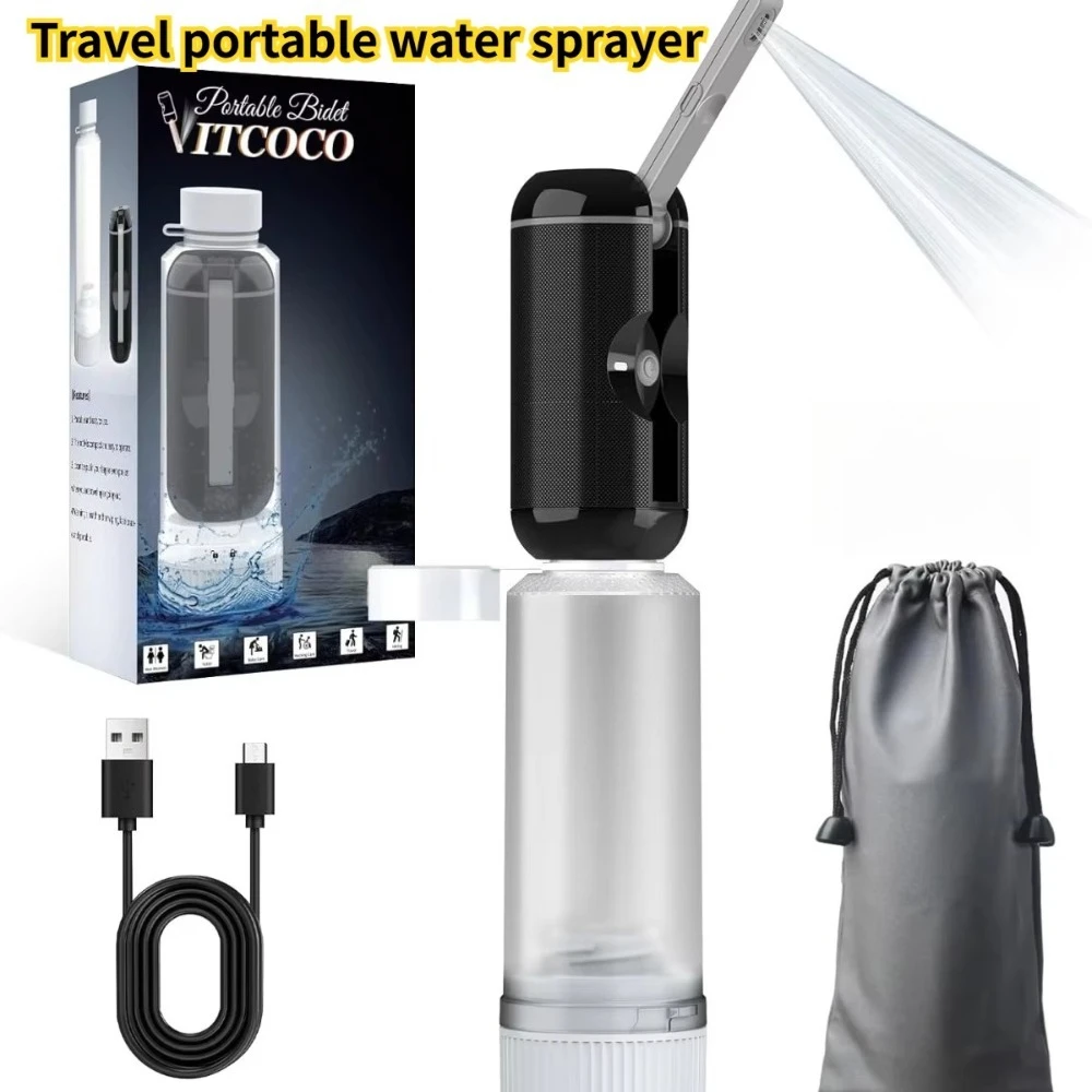 บิเดต์พกพาสำหรับการเดินทาง, บิเดต์พกพาแบบชาร์จไฟผ่าน USB, บิเดต์ฉีดชำระแบบพกพากันน้ำสำหรับผู้หญิง ผู้ชาย และทำความสะอาดเด็ก 1