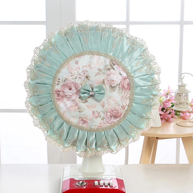 Creative Flower Pattern Electric Fan Dust Covers Protection Cover, Dust-proof European Lace Household Floor Fan Cover Kit