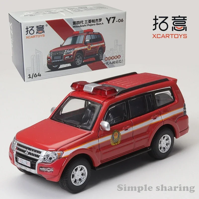 

XCarToys 1/64 Mitsubishi Pojero Gen.4 пожарная машина литые под давлением модели автомобилей коллекционная игрушка подарок