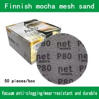 Finnish Mocha 5-inch mesh dry sanding paper 125mm vacuum round flocking self-adhesive car sanding polished sand 1