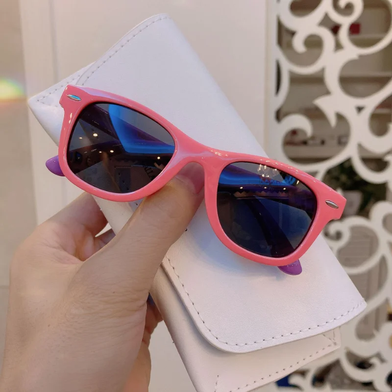 Fashion Sunglasses Kids Round Polarized Silicone Flexible Vintage Boys Girls Shades Eyewear