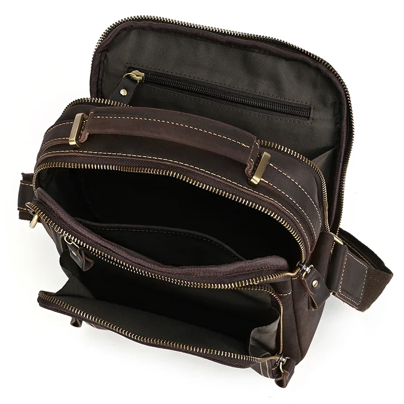 Genuine Leather Shoulder Crossbody Bag for Men