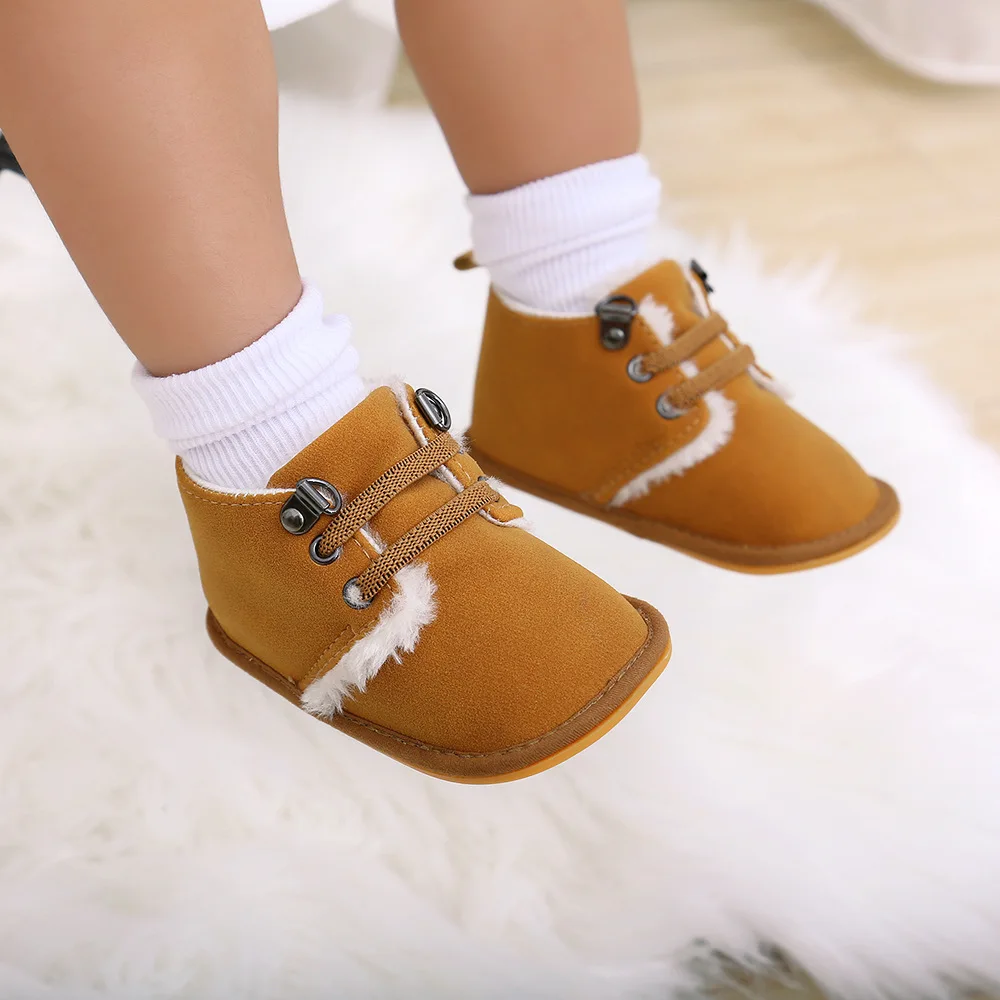 Winter Warm Newborn Toddler Boots baby Boys Shoes Soft Sole Fur Snow Boots 0-12M