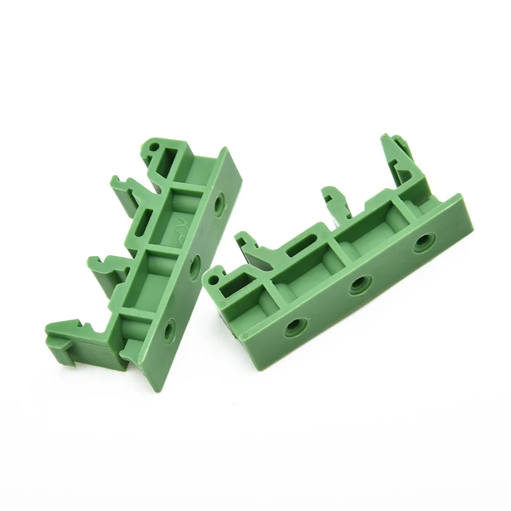 2019 Hot 5 Set Of PCB Mounting Brackets With 20 Screws DRG-01 Green Plastic 4.2x1x1.8cm Fit For DIN 35 Mounting Rails