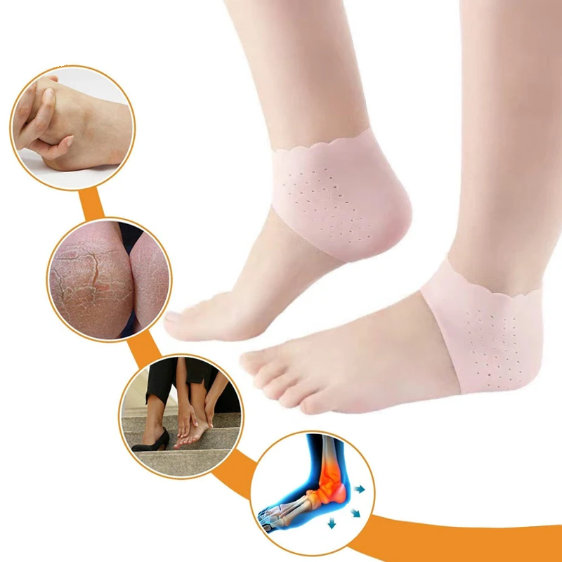 

2pieces =1pair Bunion Corrector Gel Heel Cover Protector Plantar Fasciitis Foot Pain Relief Silicone Orthosis Care Pedicure