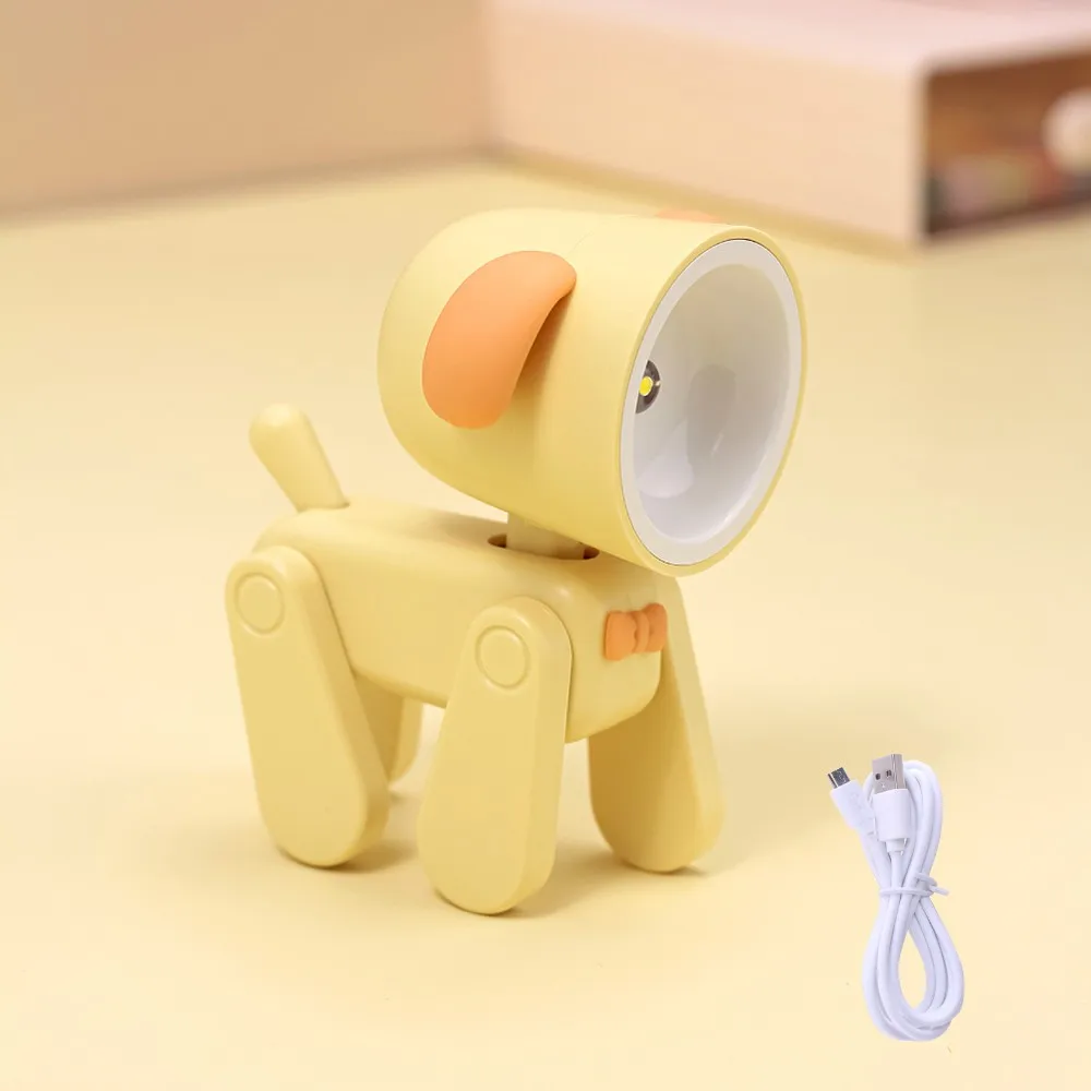 USB Rechargeable LED Night Light - Dog Deer Design Ambient Table Lamp