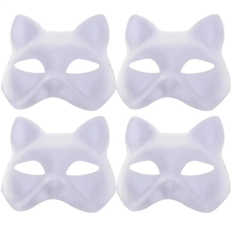 6pcs Mask Cat Masquerade Blank Masks White Animal Empty Face Women Diy  Halloween Cosplay Party Kid Woman Therian Wolf Costumes - Party Masks -  AliExpress