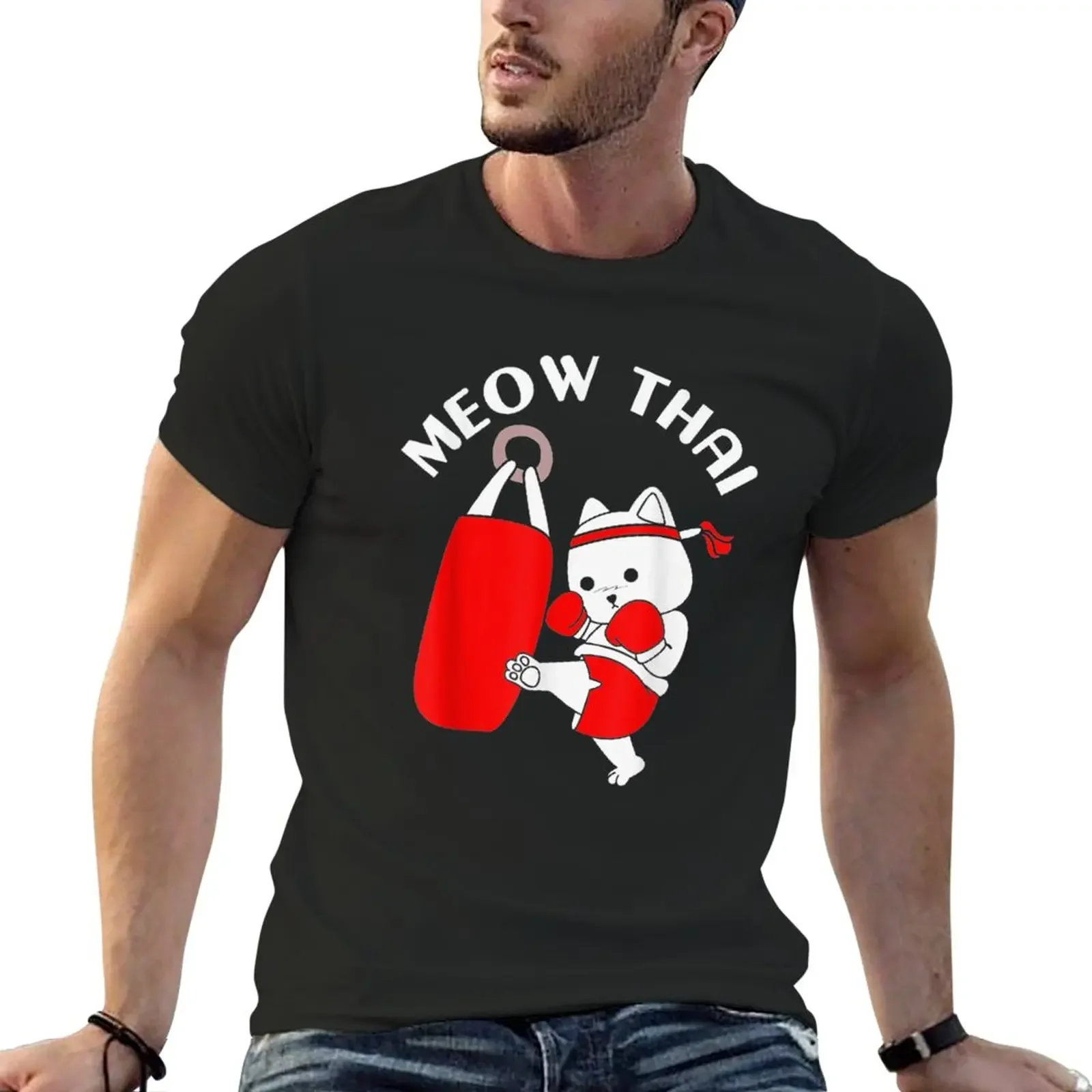 

Muay Thai Cat Meow Thai Gifts T-Shirt customs design your own animal prinfor boys korean fashion fruit of the loom mens t shirts