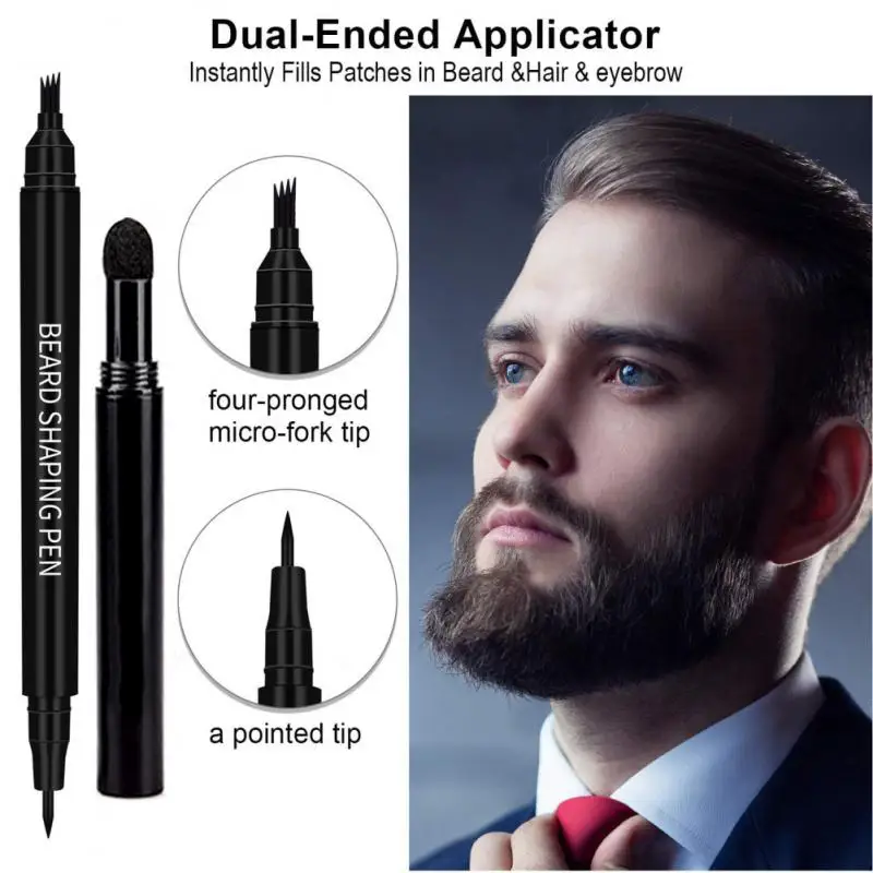 Beard Pen For Men Beard Filling Pen Kit Barber Pencil Enhancer Brush Waterproof Coloring Tools Black Brown Gifts For Men