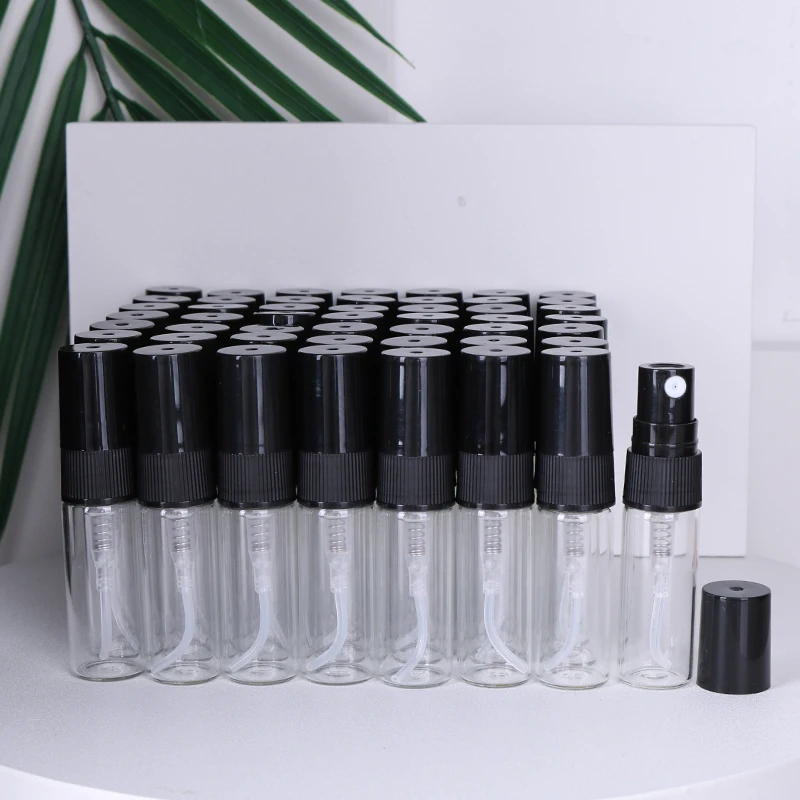High Quality Mini Glass Perfume Spray Bottles - 3ml Ultra Fine Mist (50 Pack)