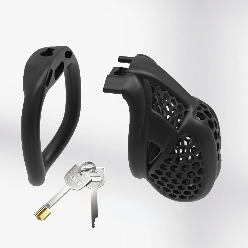 New Male Chastity Embedded Small Lock Core Honeycomb Chastity Lock Men's Birdcage Alternative Ring and Adult Sex Toy 18 penis chastity cage chastity lock sex toy chastity cage accessory penis cock ring