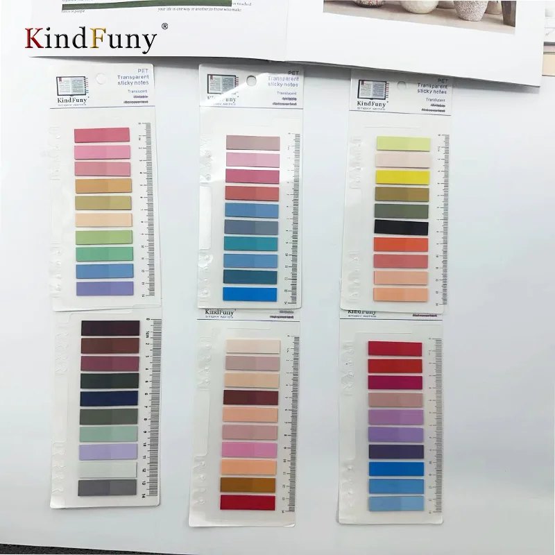 KindFuny 1200Pcs Stickers Transparent Bookmarkers Tabs Flags Stationery Posted It Tabs Memo Pad School Office Supplies 6
