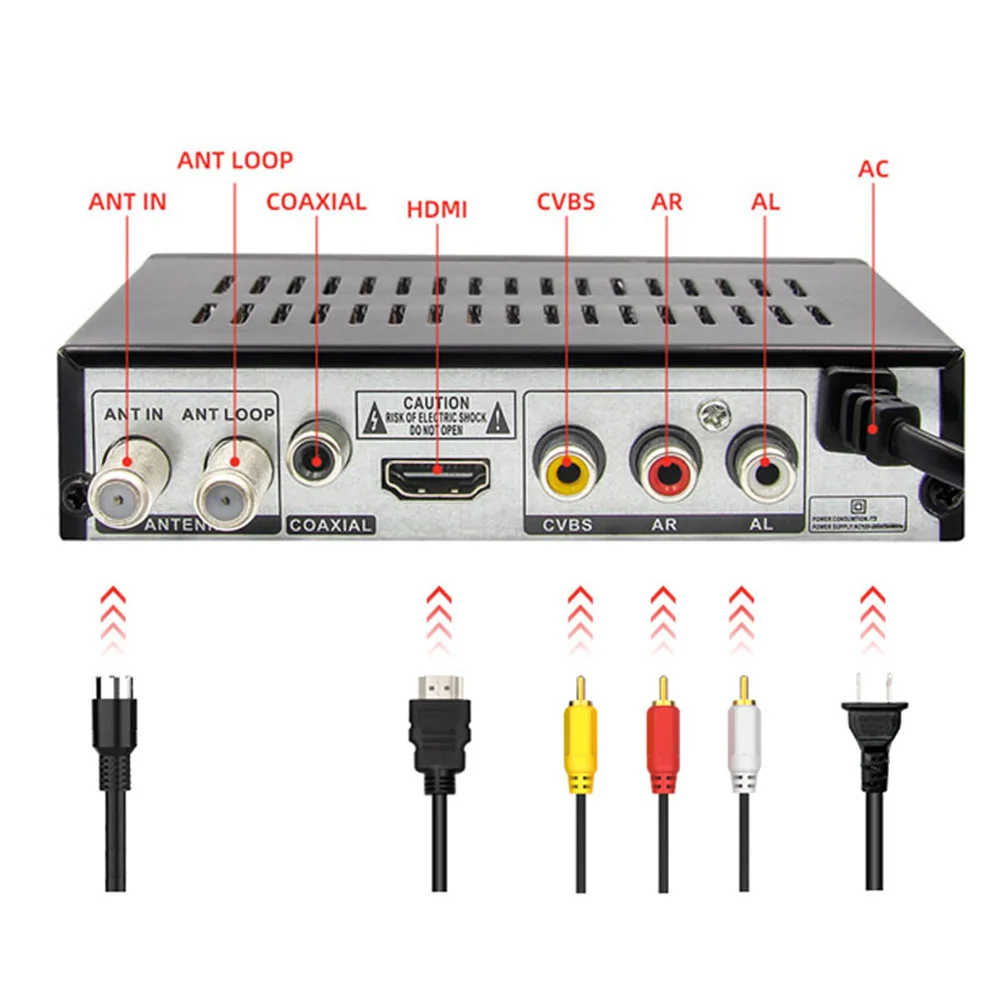 fire tv box Smart Universal Remote ATSC TV Tuner Analog Digital Converter Box USB DVR Recorder For Tv Terrestrial Digital Broadcast Receiver free sat box