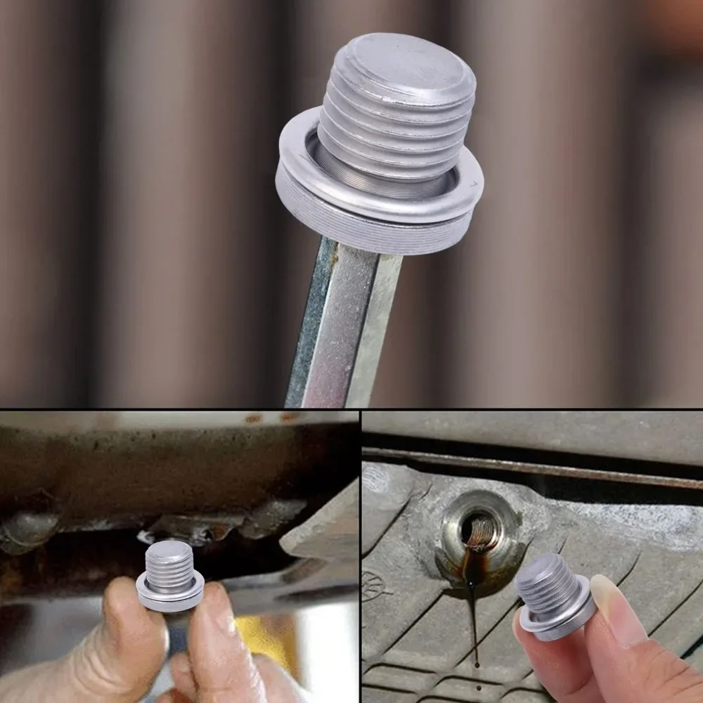 Car Oil Drain Plug Screws Sealing Gasket Engine Sump Plugs O-Washer Set for Volkswagen Audi Replaceable Parts N0138157 N91167901 oil drain plug gasket oil drain plug seal washer