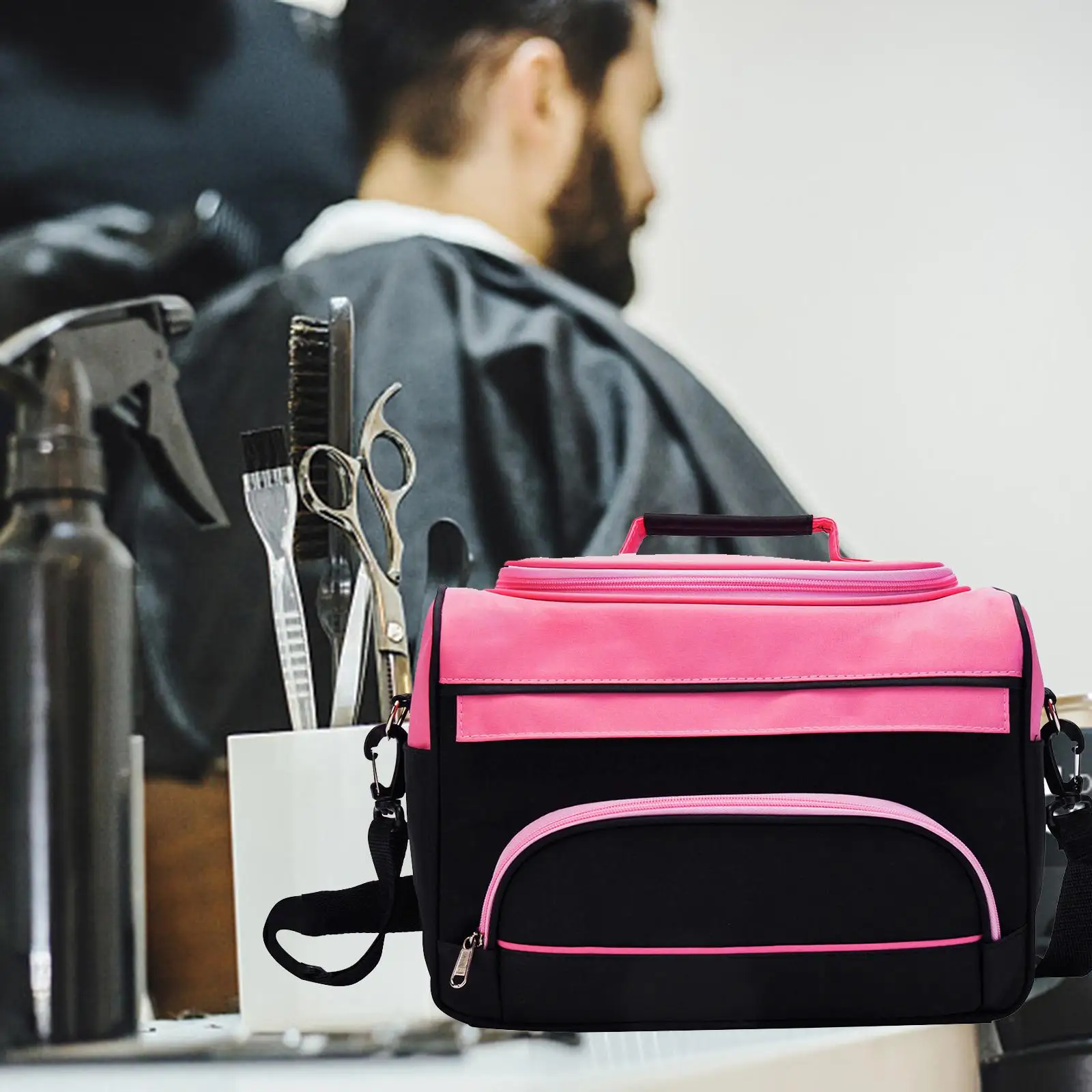 Barber Storage Bag Professional with Handle Shoulder Straps for Travel