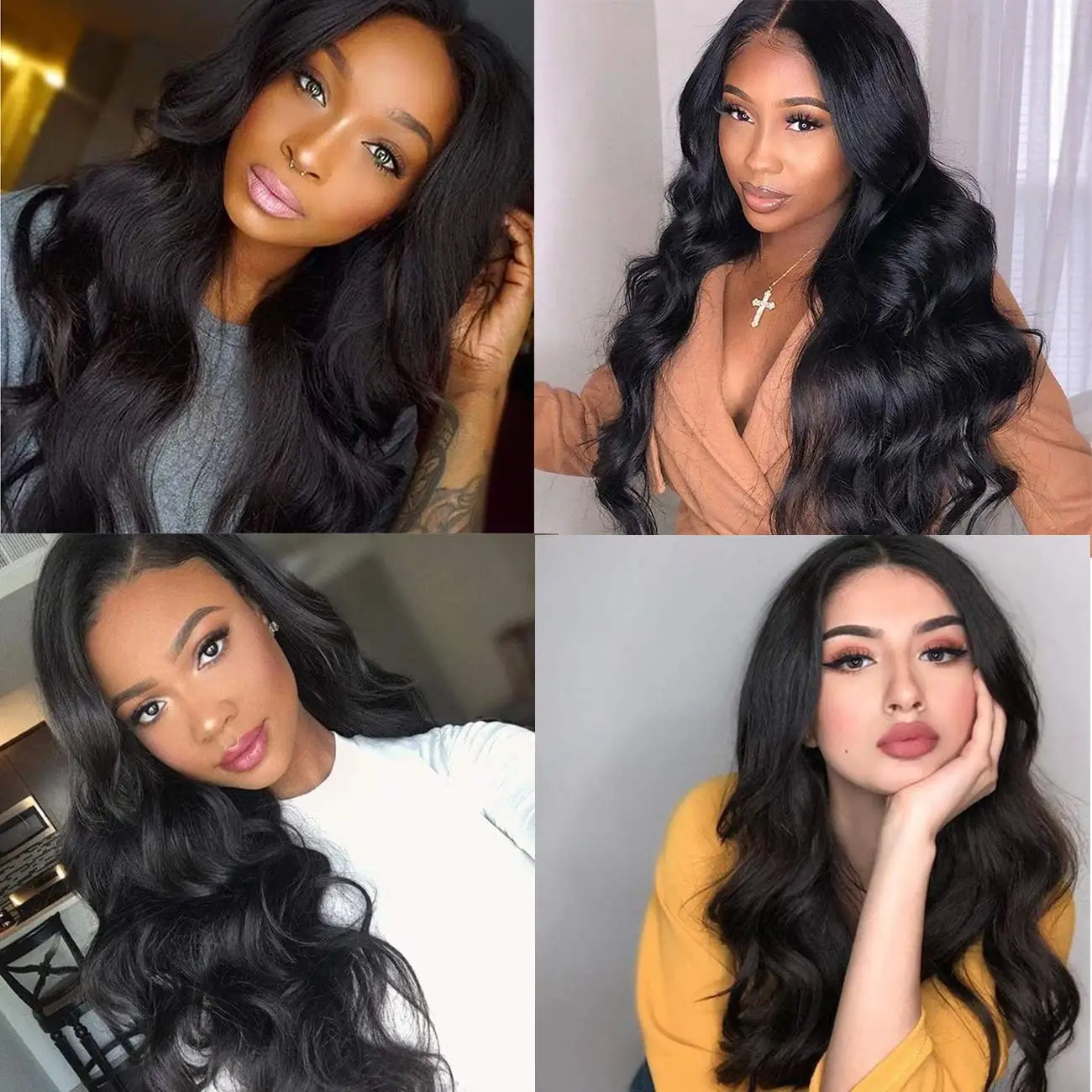 Long Body Wave Lace Front Wigs For Black Women 26 Inches  Synthetic Natural Color Middle Part Lace Hair Wigs Heat Resistant